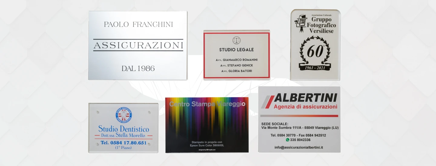 targhe e insegne - esempi di realizzazioni